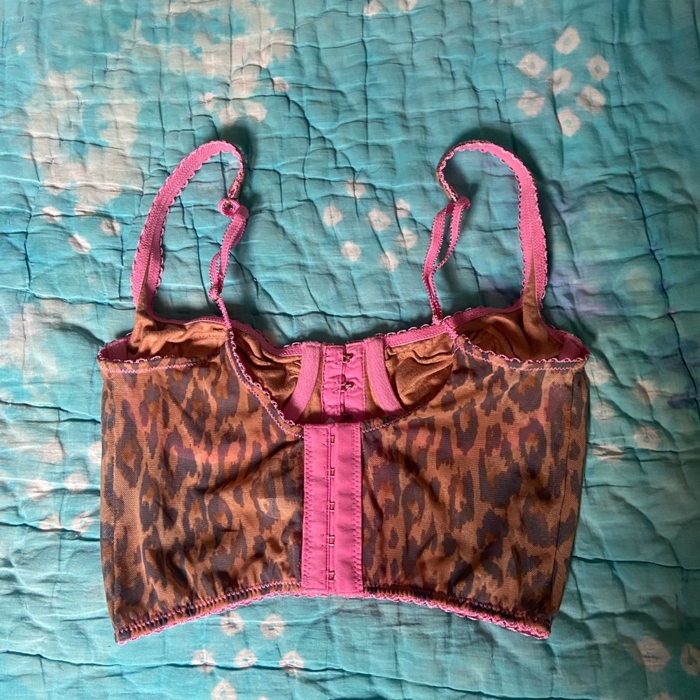 Out from under leopard print bustier corset top xs/s urban outfitters - Picture 2 of 4